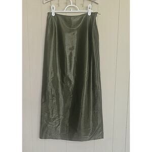 Jil Sander Fleece Wool/Nlyon Army Green Ladies Long Skirt Size 40